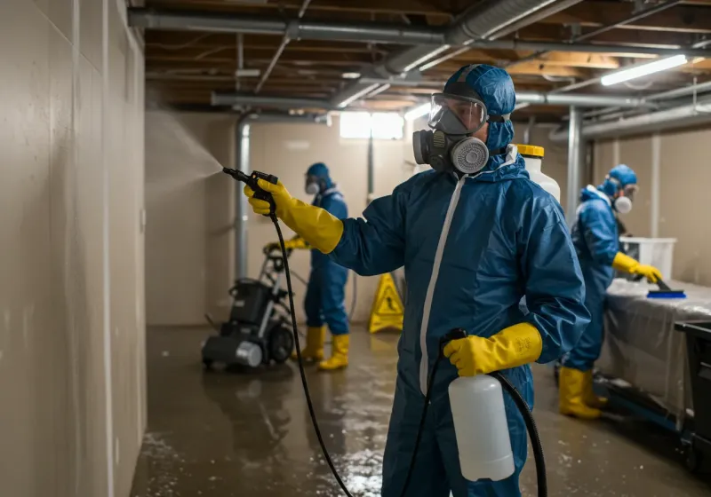 Basement Sanitization and Antimicrobial Treatment process in Las Quintas Fronterizas, TX